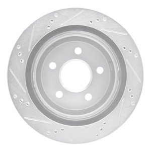 Chevrolet Camaro Brake Rotor (1) - Rear Right - R1 Concepts - Drilled & Slotted - Silver - `98-`02